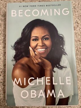 Michelle Obama "Becoming" Hardcover Book - White & Mint Cover